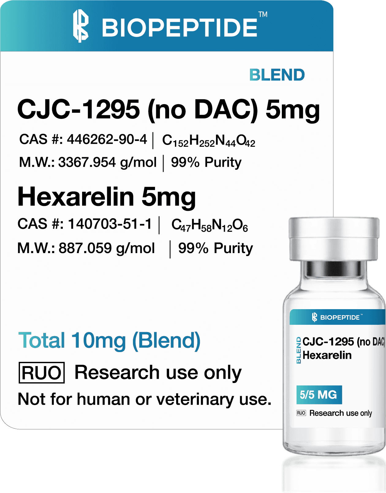 CJC-1295 + Hexarelin Blend 10mg