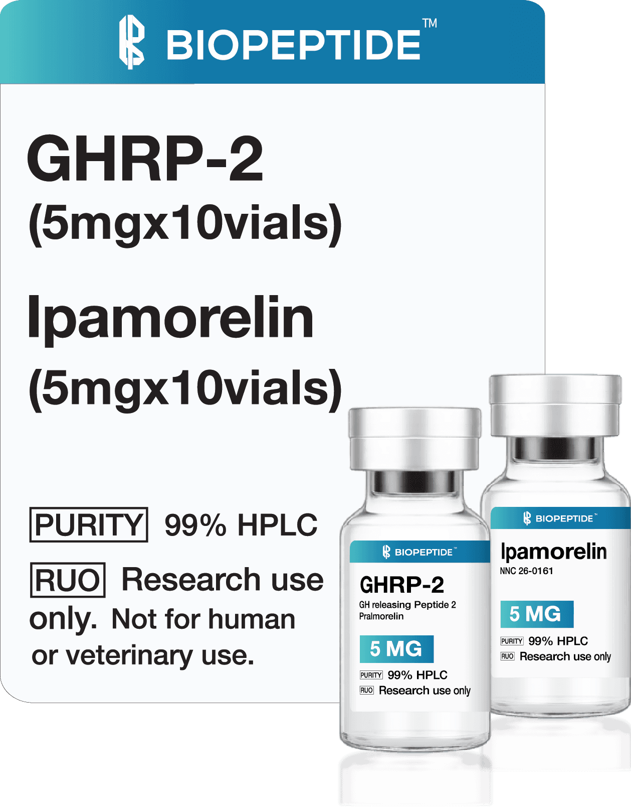 GHRP-6 5mg ×10 + Ipamorelin 5mg ×10 (Bundle)