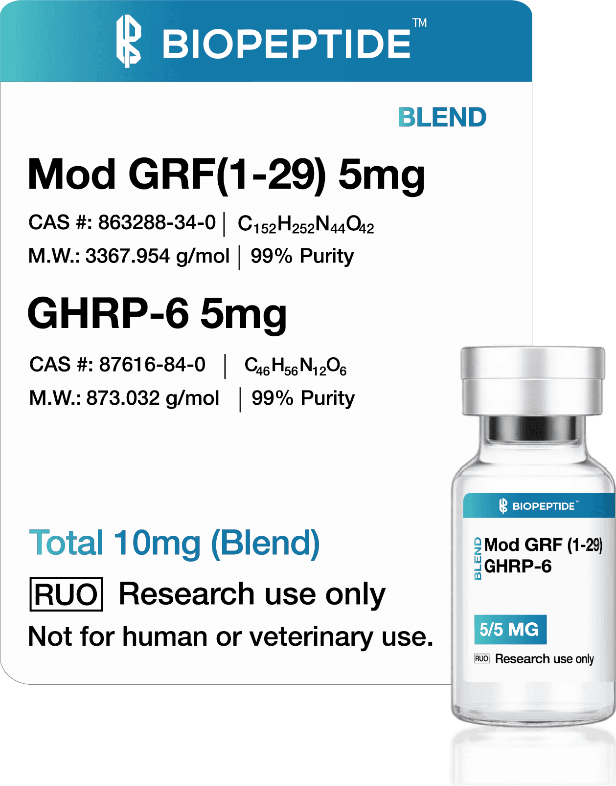 Hexarelin 5mg ×10 + MOD-GRF (1-29) 5mg ×10 (Bundle)