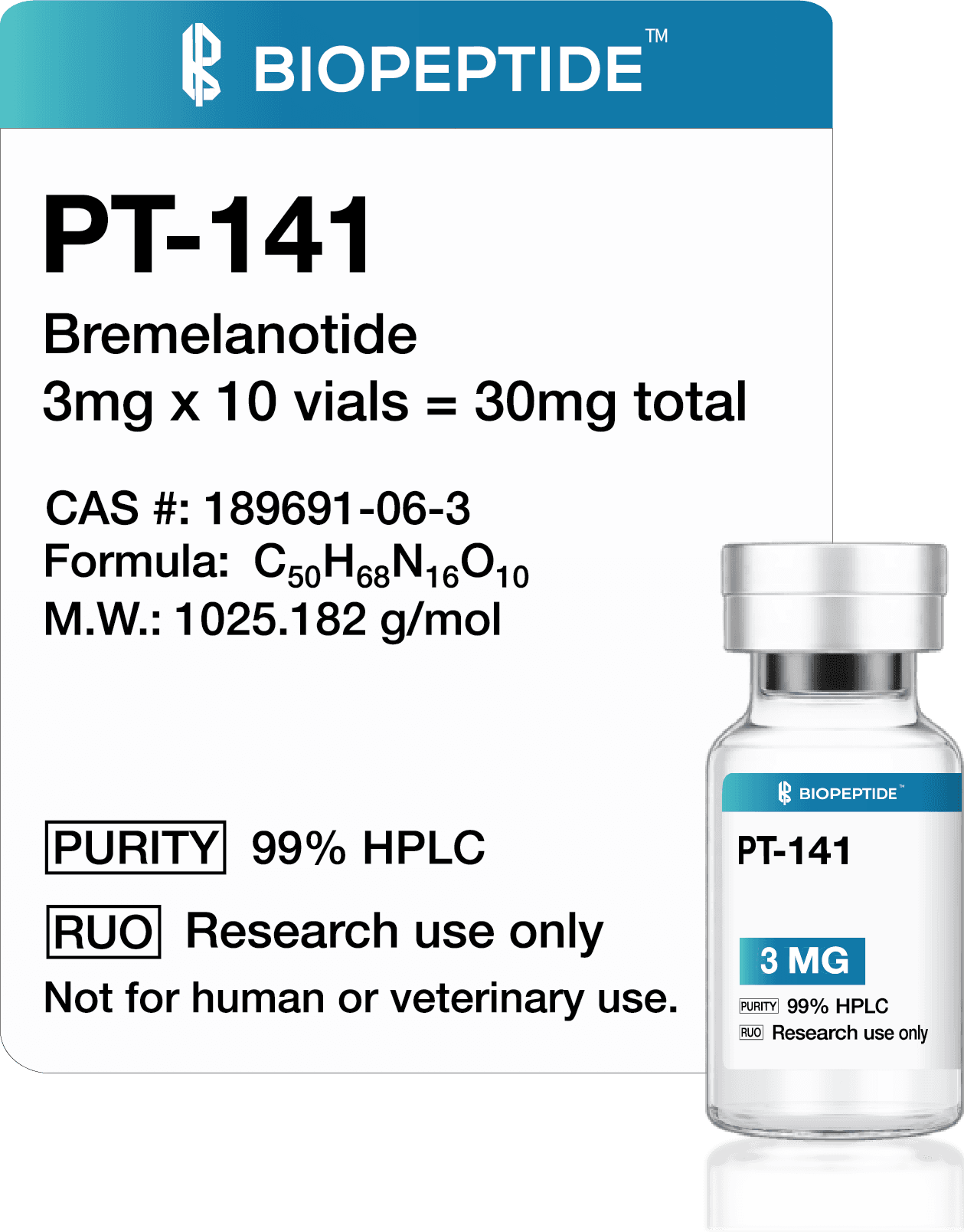 PT-141 (Bremelanotide) 3mg × 10 Vials