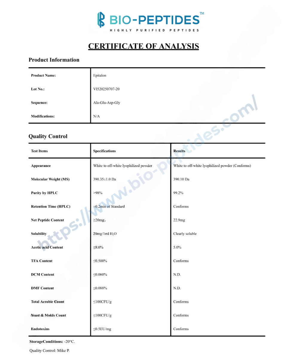 epithalon or epitalon peptide Epitalon | peptide | Telomerase peptide