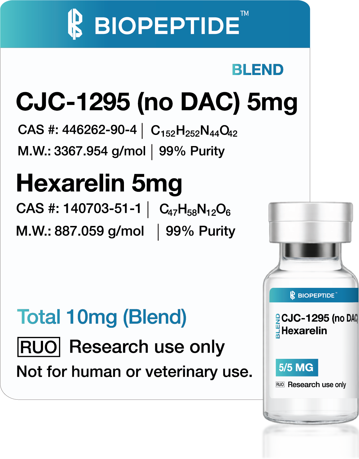 CJC-1295 + Hexarelin Blend 10mg