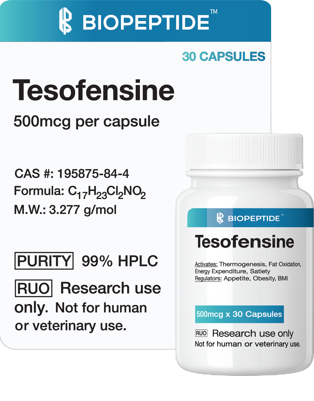 Tesofensine 500mcg – 30 Capsules