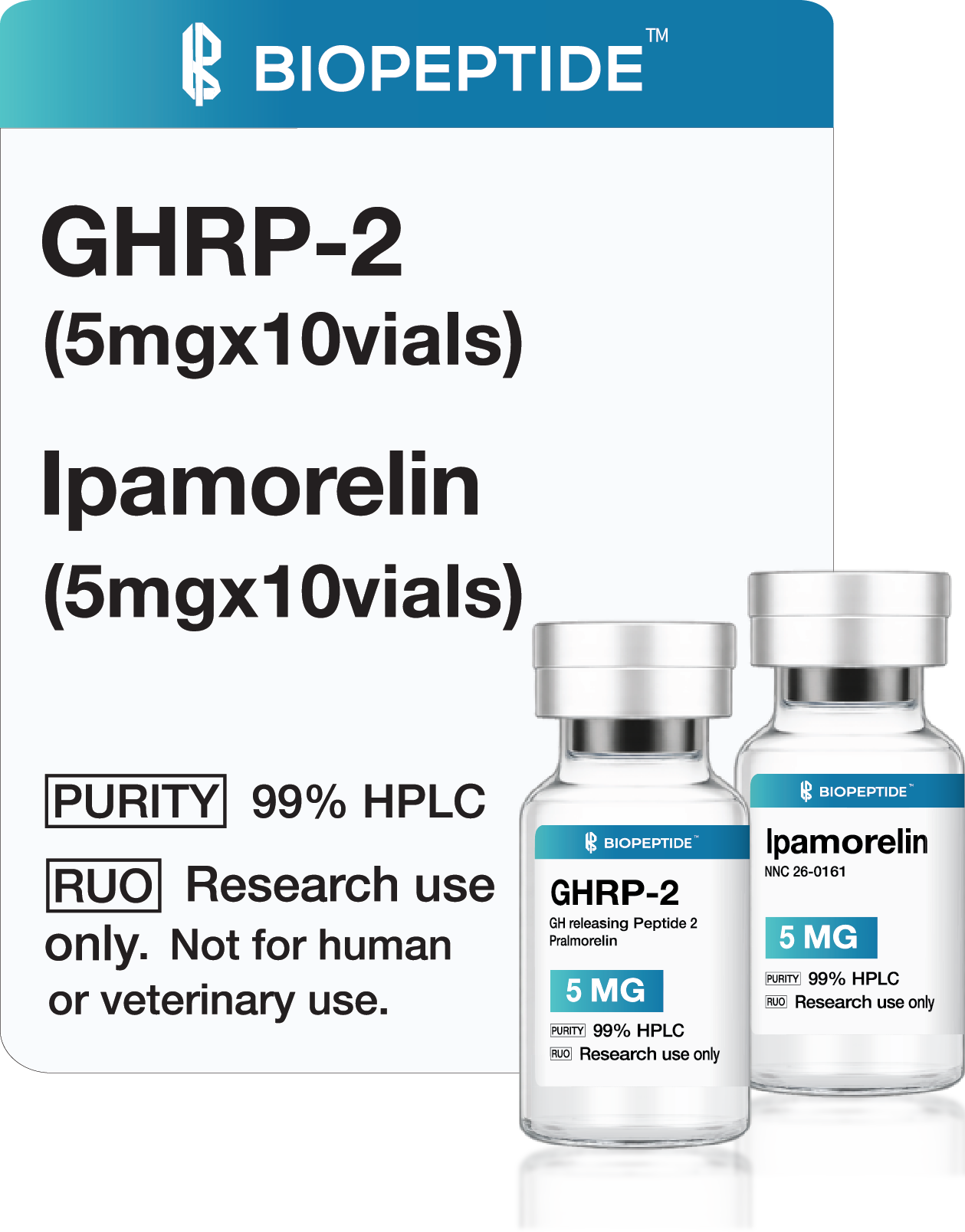 GHRP-2 5mg ×10 + Ipamorelin 5mg ×10 (Bundle)