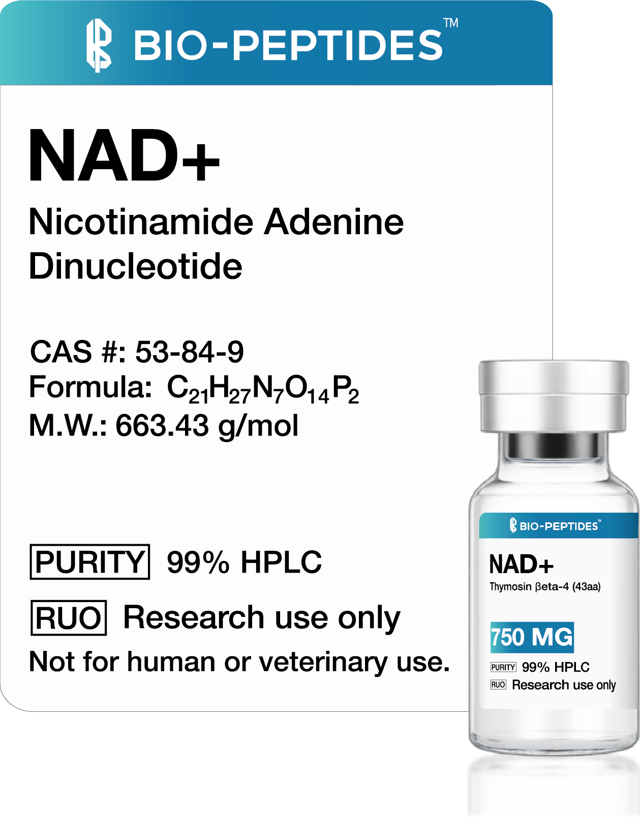 NAD⁺ (β-Nicotinamide Adenine Dinucleotide) 750mg