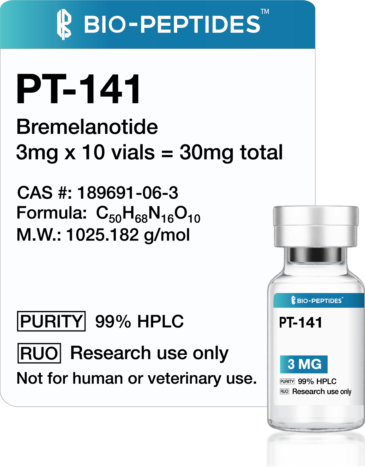 PT-141 (Bremelanotide) 3mg × 10 Vials